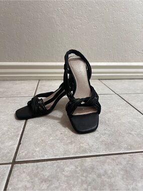 Sanctuary Black Twisted Strap Heeled Sandals